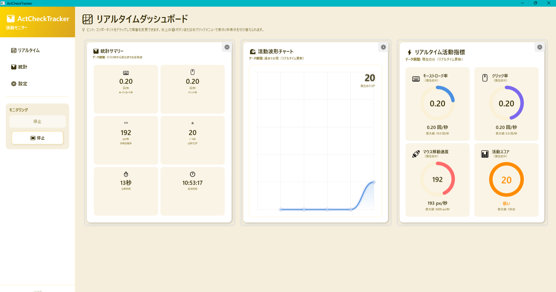 Real-time Dashboard Screen